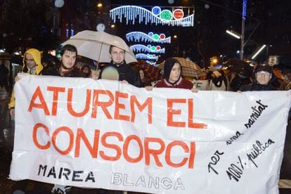 Manifestaci&oacute;n en Lleida contra la creaci&oacute;n del consorcio sanitario en noviembre del a&ntilde;o pasado.