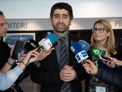 Jordi Puigneró, diumenge, amb la portaveu del Govern, Elsa Artadi.