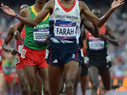 Mo Farah, tras ganar los 5.000 metros en los Juegos de Londres.
