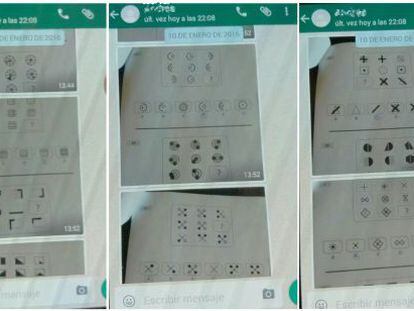 Imágenes de WhatsApp distribuidas por CC OO con el examen de Metro.