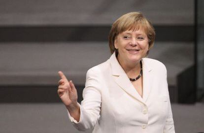 Angela Merkel, en el Bundestag.