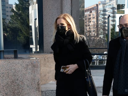 Cristina Cifuentes, a su salida del tribunal el pasado enero en Madrid.