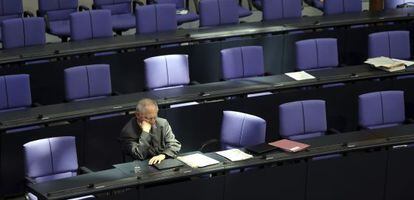 El ministro alemán de Finanzas, Wolfgang Schäuble, en el Bundestag.