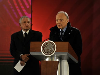 Gertz, en una conferencia de prensa en Palacio Nacional.