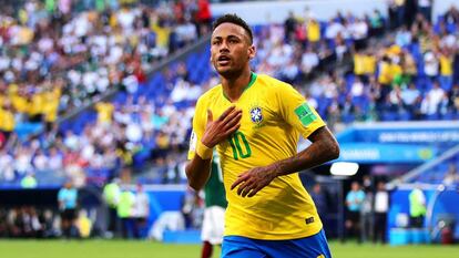 Neymar, tras marcar un gol a México.