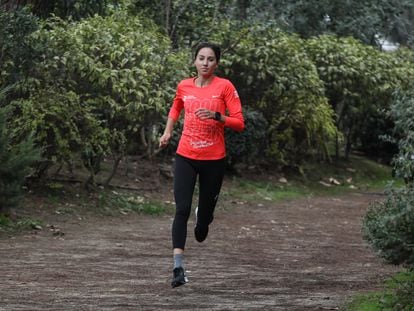 Lucía Rodríguez entrenando en la Casa de Campo para la San Silvestre de Madrid 2020
