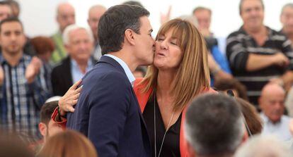 Pedro Sánchez y Idoia Mendia el pasado sábado en San Sebastián.