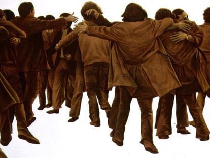 El abrazo (1976), de Juan Genovés.