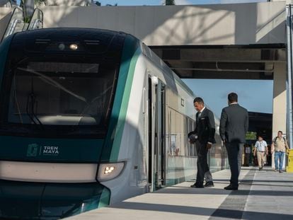 El Tren Maya durante su primer día abierto al público.