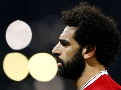 Mohamed Salah, durante el último partido del Liverpool contra el Manchester City.