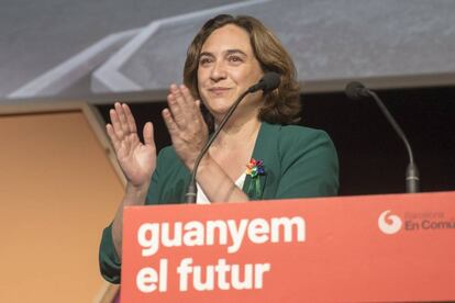 Ada Colau durant la nit electoral.