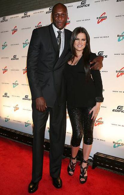 Lamar Odom y Khloe Kardashian, en agosto de 2010.