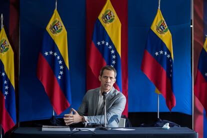 Juan Guaidó, durante una comparecencia.