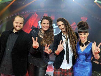 David Barrull, Estela Amaya, Jaume Mas y Dina Arriaza tratar&aacute;n de ganarse hoy a la audiencia en &#039;La voz&#039;.