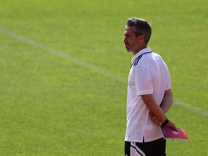Jorge Vilda durante una sesión de entrenamiento el pasado 17 de junio en Las Rozas (Madrid).