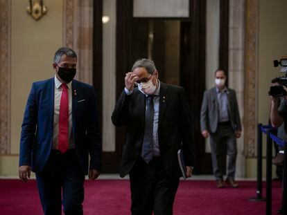 El president Quim Torra, a su llegada al Parlament, el pasado miércoles