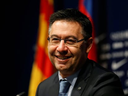 El presidente del FC Barcelona Josep Maria Bartomeu realiz&oacute; el balance del a&ntilde;o 2016. 