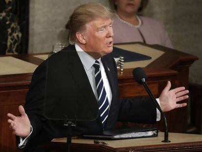 Trump, en el Congreso el martes con teleprompter