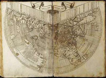 Mapamundi de Claudio Ptolomeo correspondiente a la <i>Geographiae</i> editada en Roma en 1508, que ha sido localizado en Nueva York.