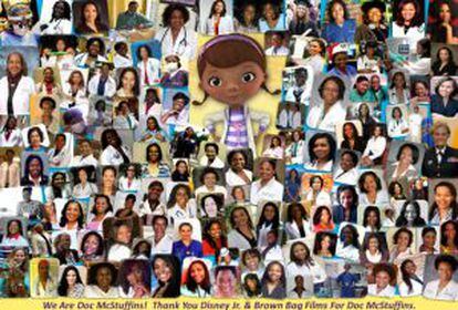 'Collage' que Myiesha Taylor envió a Disney con las fotografías que le remitieron otras doctoras afroamericanas.