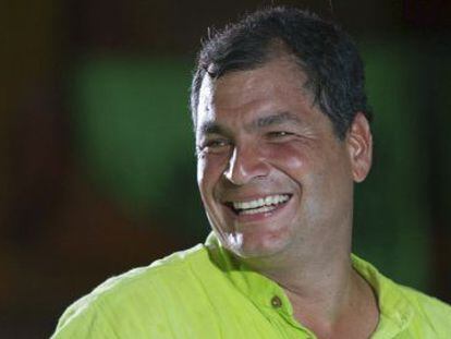 El presidente ecuatoriano, Rafael Correa, en el mit&iacute;n que celebr&oacute; ayer en Guayaquil. 