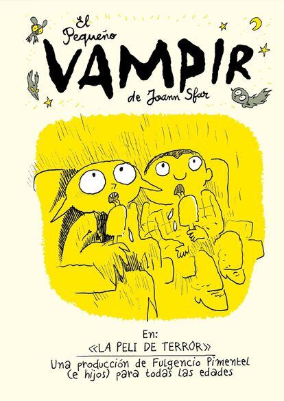 Portada de 'El Pequeño Vampir. La peli de terror', de Joann Sfar, editado por Fulgencio Pimentel.