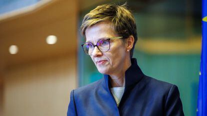 La vicepresidenta del Bundesbank, Claudia Buch, en su audiencia en el Parlamento Europeo.