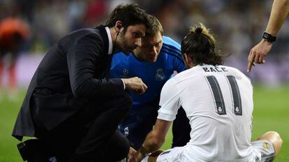 Bale, tras lesionarse ante el Shakhtar.