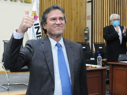 El secretario ejecutivo del INE, Edmundo Jacobo, en la sede del Instituto en Ciudad de México, este lunes.