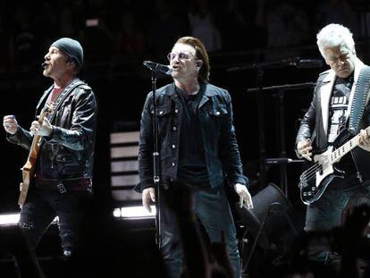 U2 durante su concierto en Madrid el pasado febrero.