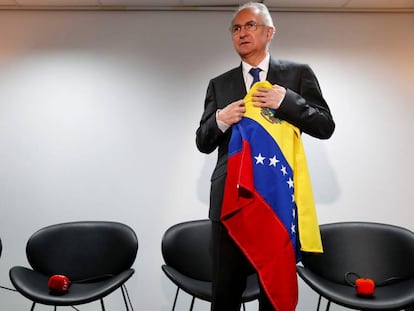 Antonio Ledezma, en una rueda de prensa en Madrid.