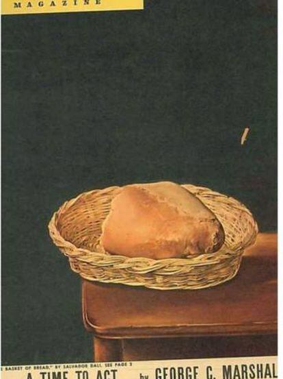 Portada de la revista 'The Week Magazine' de febrer del 1948 amb 'La cistella de pa', obra de Dalí, per anunciar el Pla Marshall.