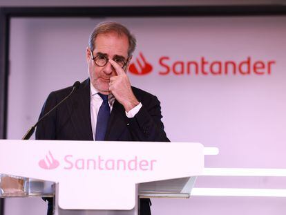 Héctor Grisi, consejero delegado de Banco Santander, este miércoles durante la presentación de resultados del grupo en Boadilla del Monte (Madrid).