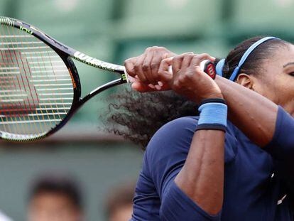 Serena, durante su partido contra Rybarikova.