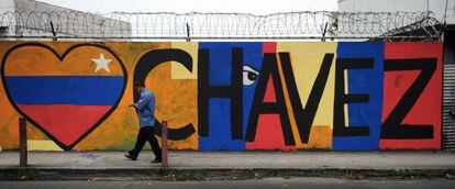 Grafiti dedicado a Ch&aacute;vez en Ciudad de Panam&aacute;.