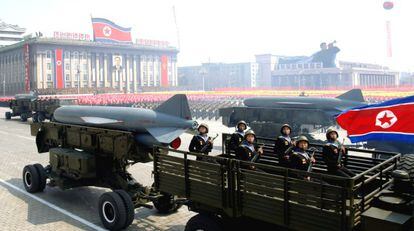 Desfile de armamento en Pyongyang (Corea del Norte) en 2012.