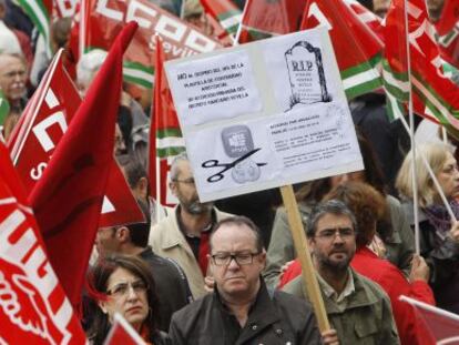 Manifestantes en la marcha del domingo en Sevilla.