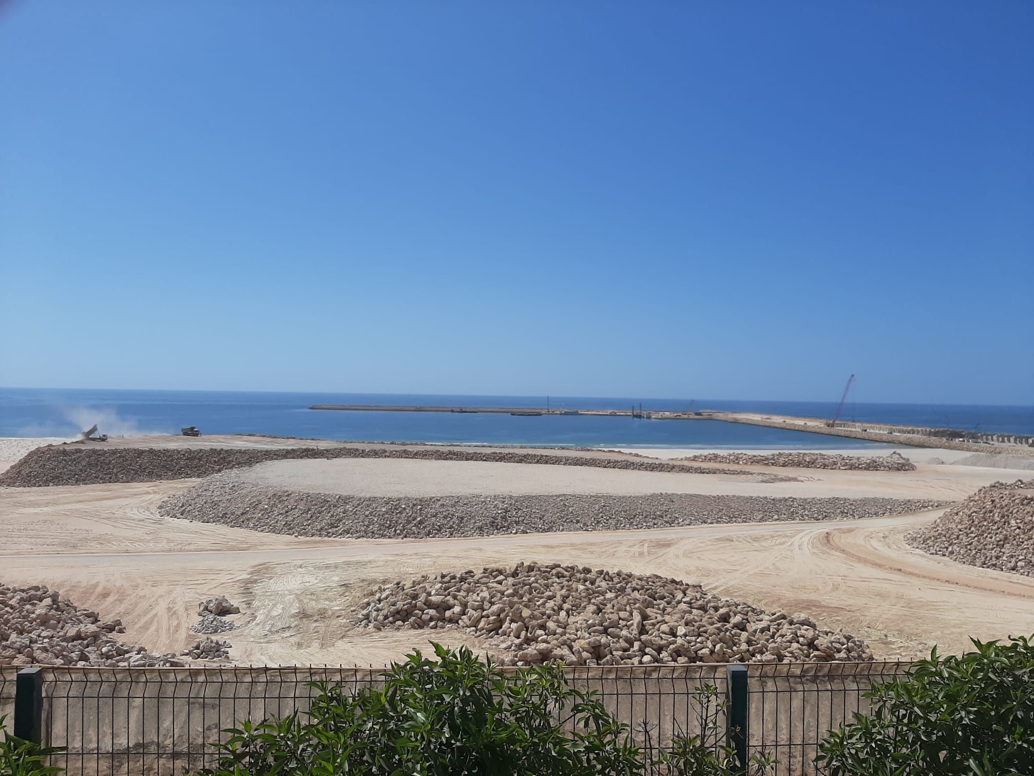 Obras no porto de águas profundas de Dakhla Atlântico, no início de junho.