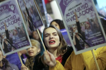 Manifestació davant del Ministeri de Justícia de Madrid per la nova sentència contra la Manada.