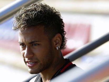 Neymar, abans d'un entrenament d'aquesta setmana.