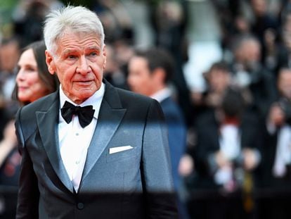 Harrison Ford con Calista Flockhart, en la alfombra roja de Cannes.