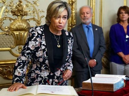 La abogada general del Estado, Consuelo Castro, durante el acto de toma de posesión de su cargo.