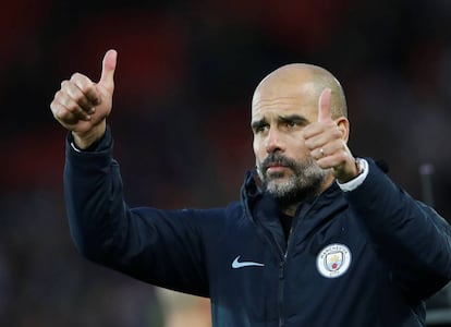 Guardiola, en l'últim partit del City davant el Liverpool.