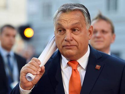 El primer ministro de Hungría Viktor Orbán a su llegada a la cumbre europea en Salzburgo el 20 de septiembre de 2018.