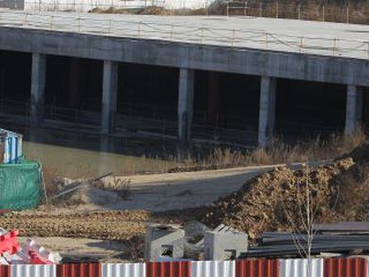 Obras de la estaci&oacute;n de ferrocarril de Navalcarnero.