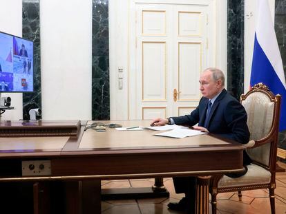 El presidente ruso, Vladímir Putin, participa este viernes por videoconferencia en las celebraciones del día de Crimea.