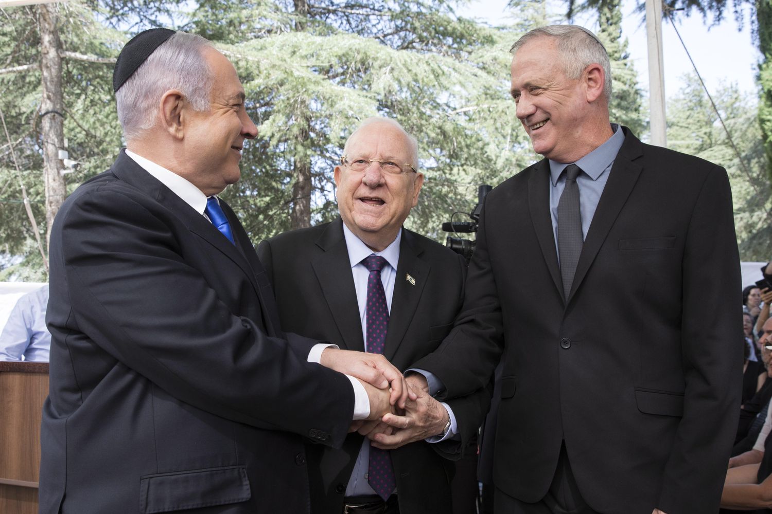 Netanyahu, el presidente Rivlin y Gantz, el pasado septiembre en Jerusalén.