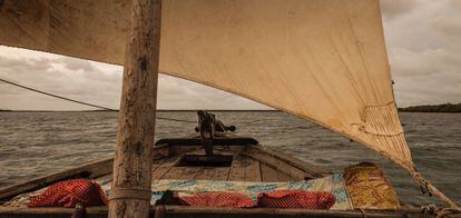 Una barca en la costa de Lamu (Kenia).