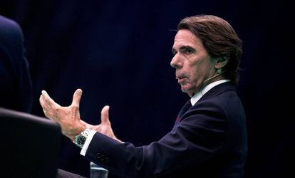 José María Aznar en una conferencia en Madrid el pasado 17 de julio.