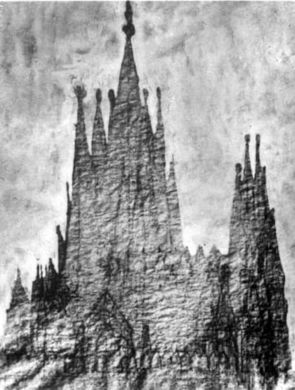 Un dels esbossos de la Sagrada Família que va fer Gaudí al voltant de 1900 i que s’ha conservat.